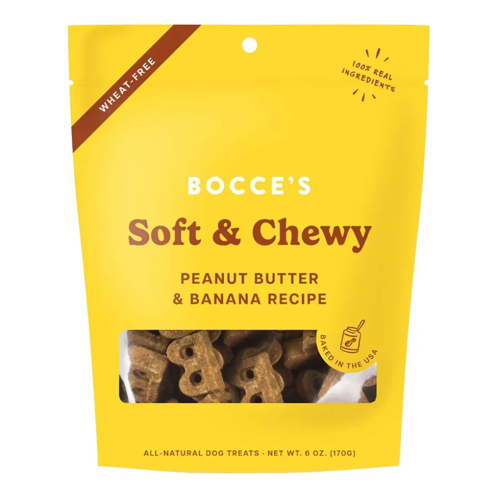 Bocce's Bakery Soft & Chewy Dog Treats Peanut Butter & Banana 6-oz