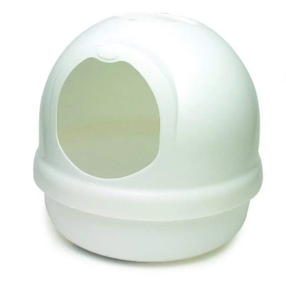 Booda Dome Cat Litter Box Pearl White Large