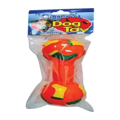 Boss Pet Digger's Multicolored Vinyl Dumbell Chew Dog Toy Large