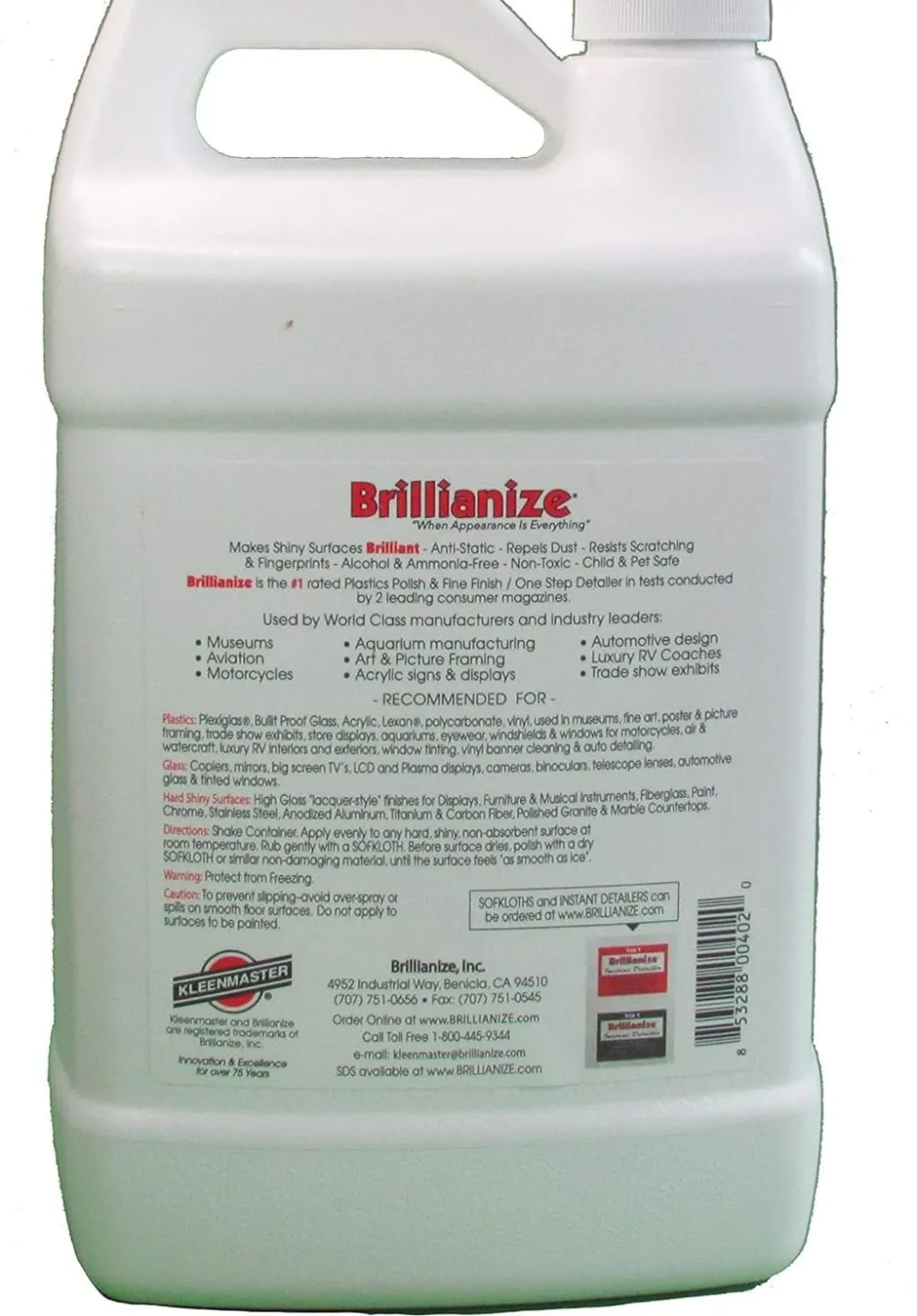 Brillianize Plastic Cleaner & Polisher 1 Gallon