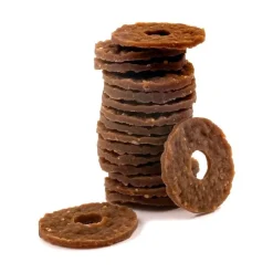 Busy Buddy Gnawhide Dog Treat Ring Refills Natural Rawhide Size B 16 Count 4.23-oz