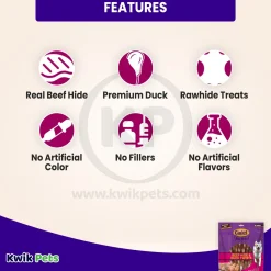 Cadet Gourmet Beef Hide & Duck Twist Sticks Dog Treats 5-in 50 Count
