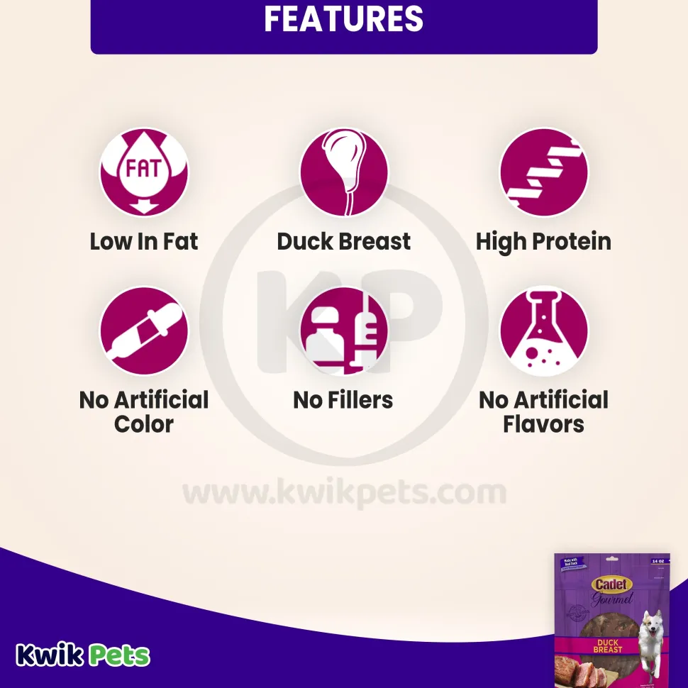Cadet Gourmet Duck Breast Treats for Dogs 14-oz