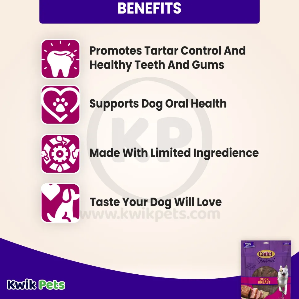 Cadet Gourmet Duck Breast Treats for Dogs 14-oz