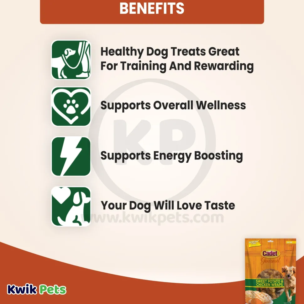 Cadet Gourmet Sweet Potato & Chicken Wrapped Dog Treats 14-oz