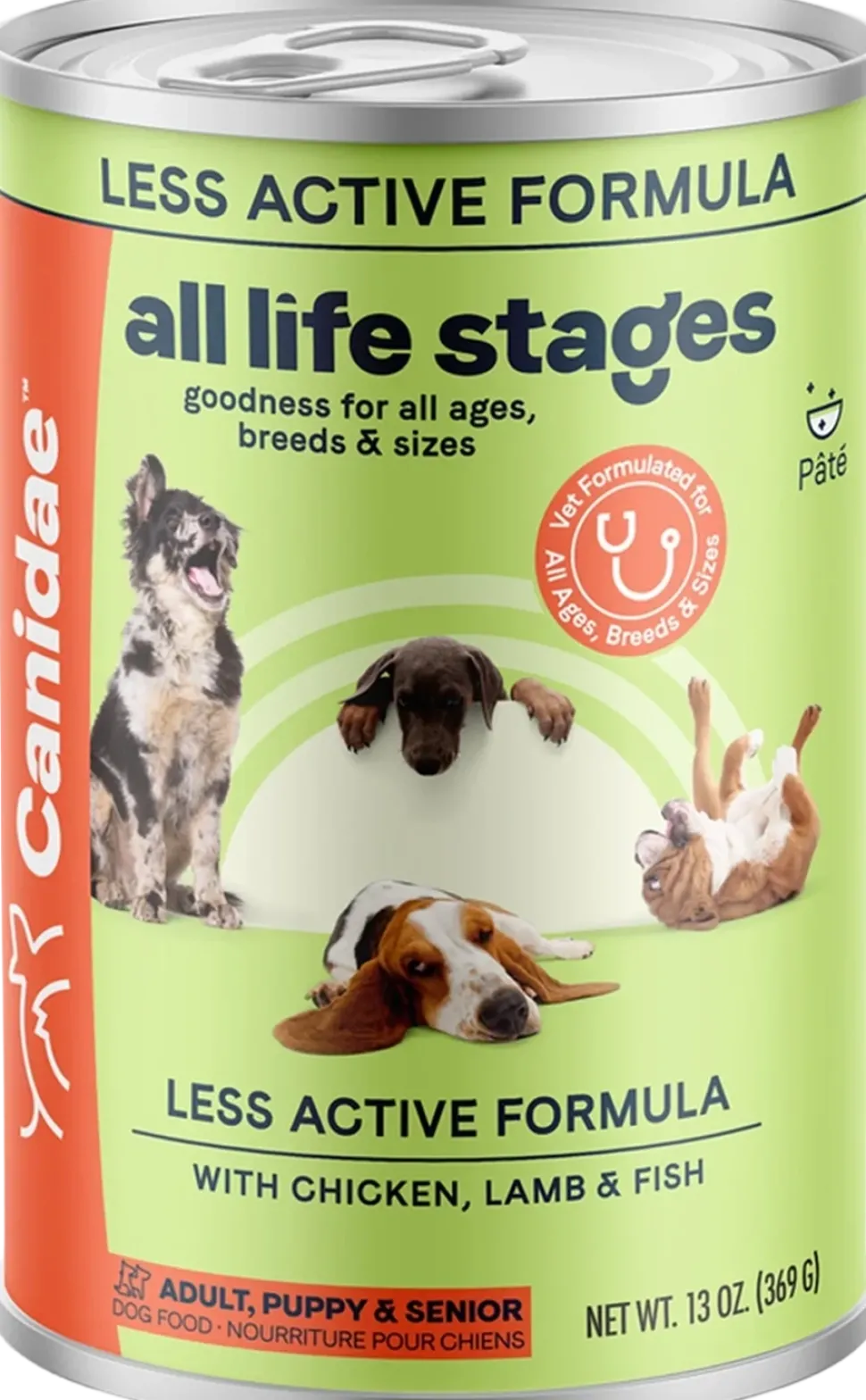 CANIDAE All Life Stages Less Active Canned Dog Food Chicken, Lamb & Fish 13-oz