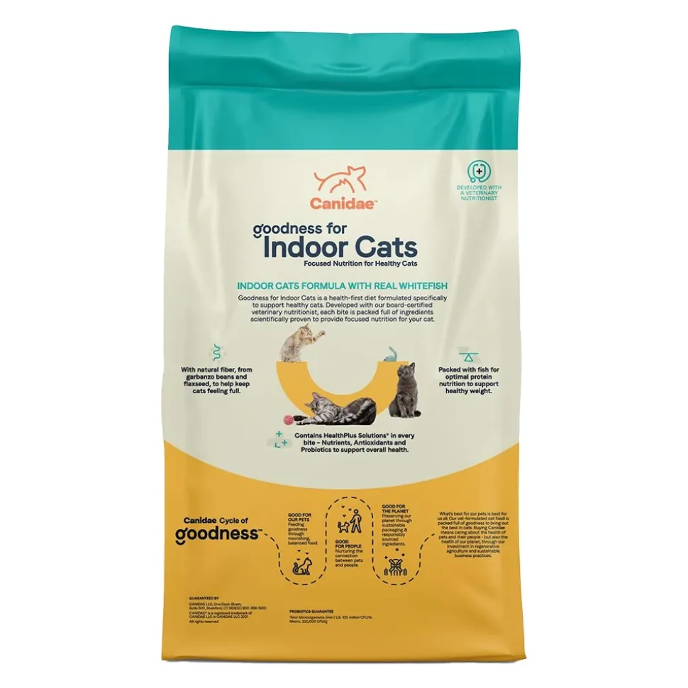 CANIDAE PURE Goodness for Indoor Cats Adult Dry Cat Food Real Whitefish 5-lb