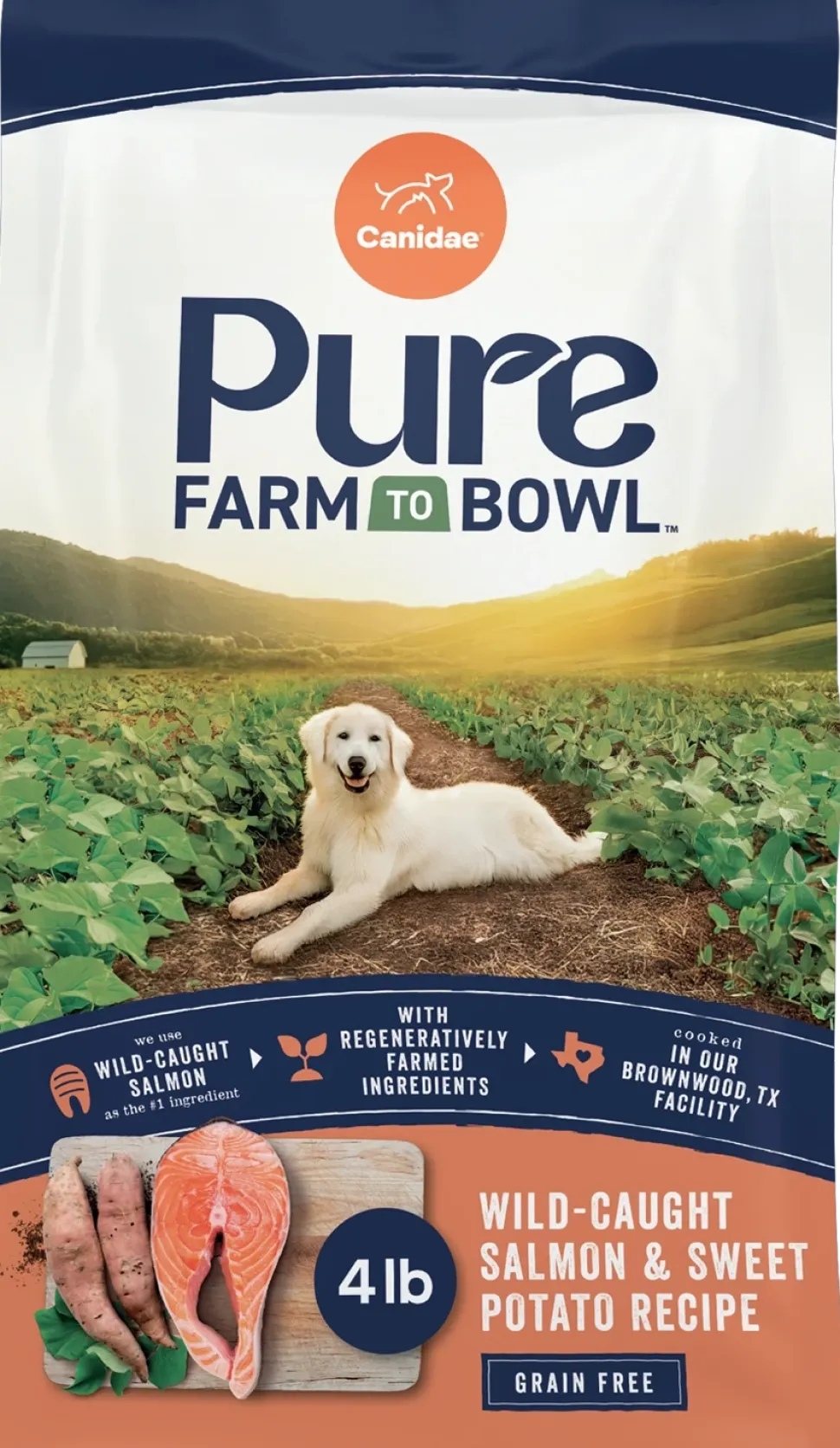 CANIDAE PURE Goodness Grain-Free Adult Dry Dog Food Real Salmon & Sweet Potato 4-lb