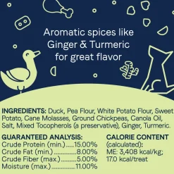 CANIDAE PURE Goodness Grain-Free Biscuit Dog Treats Duck & Chickpea 11-oz