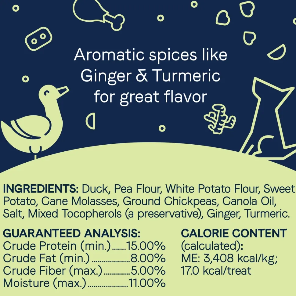 CANIDAE PURE Goodness Grain-Free Biscuit Dog Treats Duck & Chickpea 11-oz