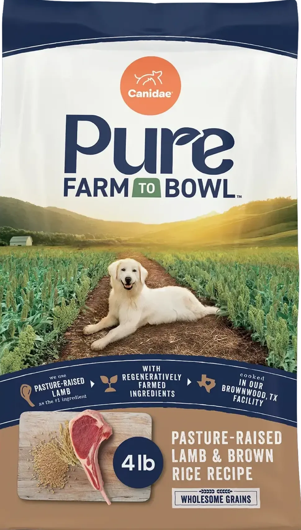Canidae Pure Goodness Wholesome Grains Adult Dry Dog Food Real Lamb & Brown Rice Recipe 4-lb
