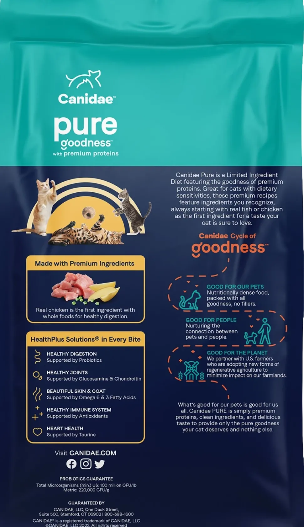 CANIDAE Pure Grain-Free Limited Ingredient Dry Cat Food Premium Recipe with Chicken 5-lb