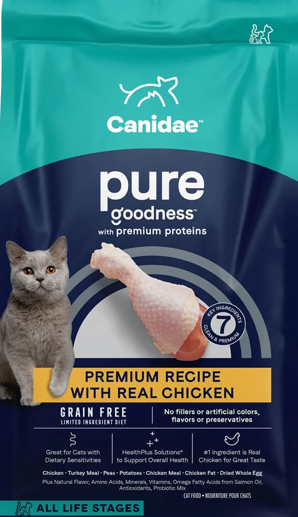 CANIDAE Pure Grain-Free Limited Ingredient Dry Cat Food Premium Recipe with Chicken 10-lb