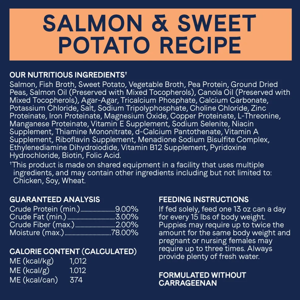CANIDAE PURE Grain-Free Limited Ingredient Canned Dog Food Salmon & Sweet Potato 13-oz