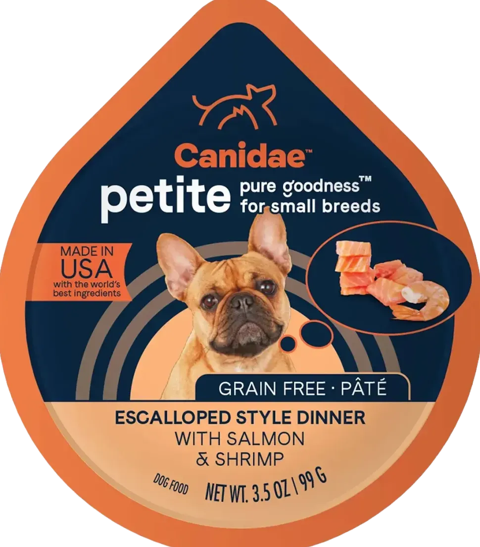CANIDAE PURE Petite Goodness for Small Breed Grain-Free Paté Canned Dog Food Salmon & Shrimp 3.5-oz