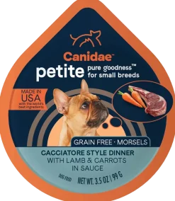 CANIDAE PURE Petite Goodness for Small Breed Grain-Free Morsels Canned Dog Food Lamb & Carrots 3.5-oz