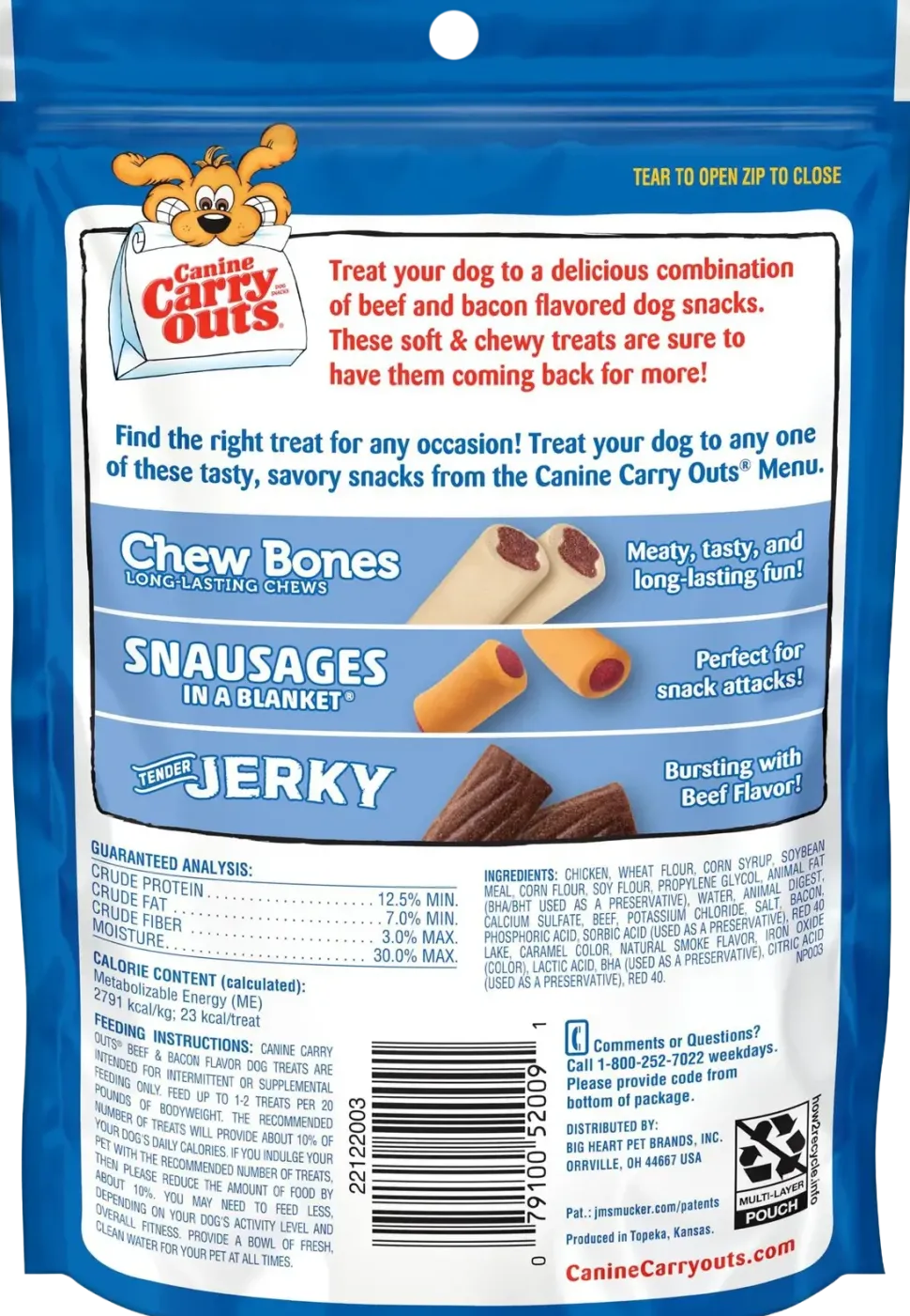 Canine Carry Outs Dog Treats Bacon & Beef Flavor 4.5-oz