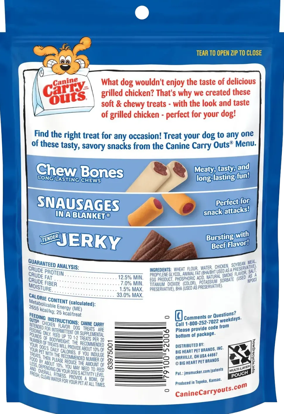 Canine Carry Outs Dog Treats Chicken Flavor 4.5-oz
