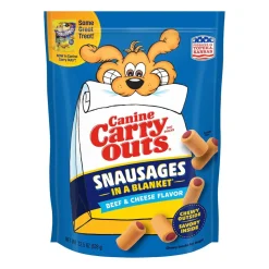 Canine Carry Outs Snausages in a Blanket Dog Treats Beef & Cheese 22.5-oz