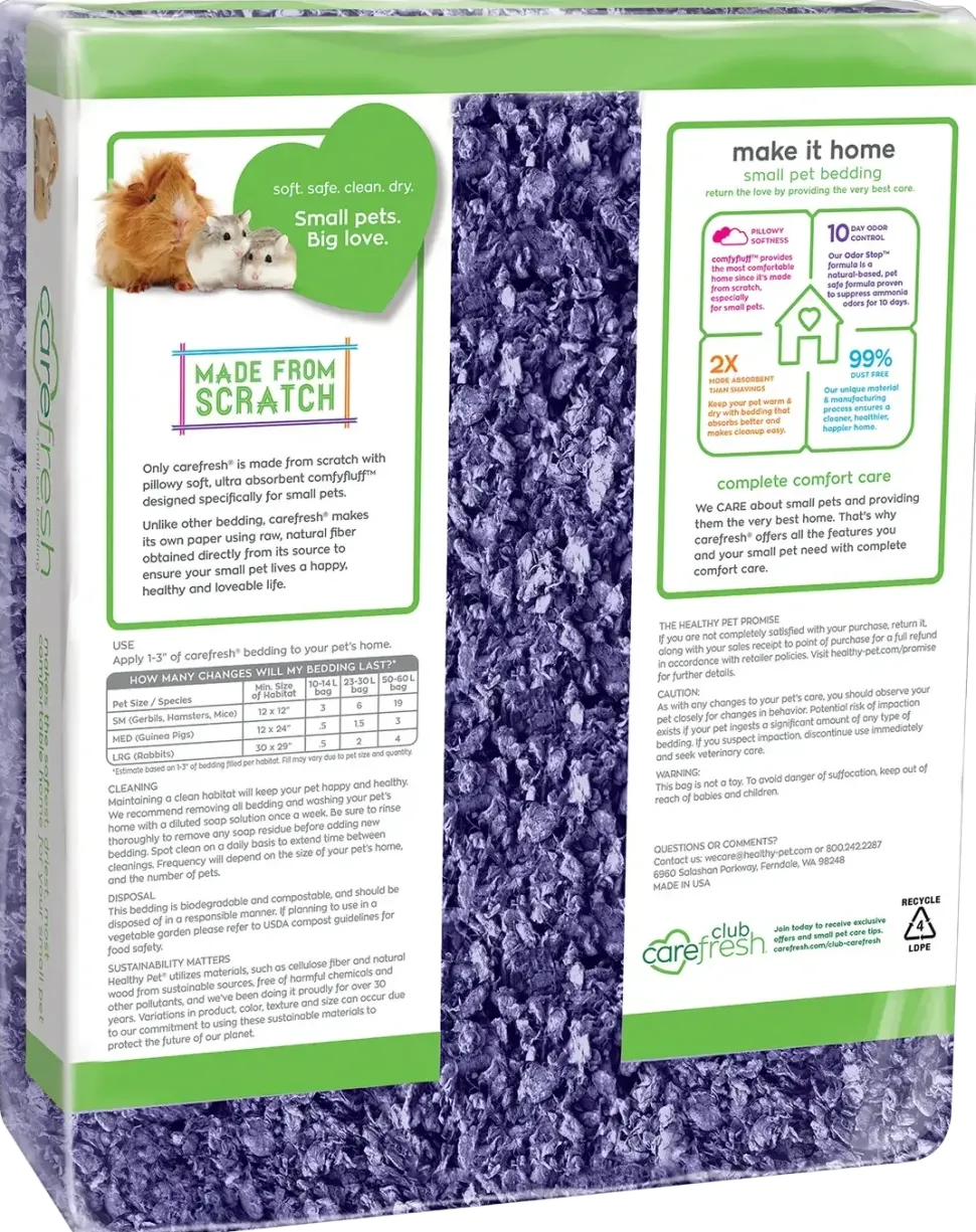 Carefresh Complete Comfort Purple Paper Bedding for Small Animals 50 Liter