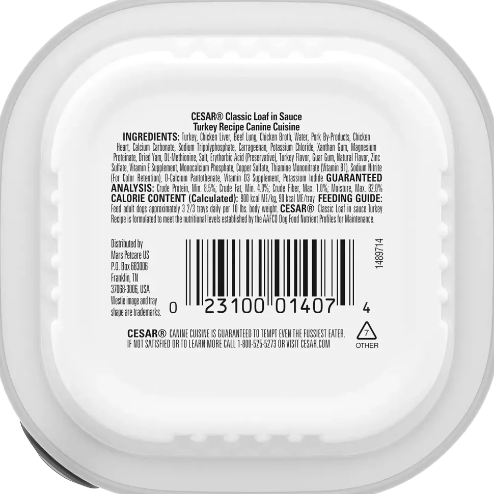 Cesar Classic Loaf in Sauce Adult Wet Dog Food Turkey 3.5-oz