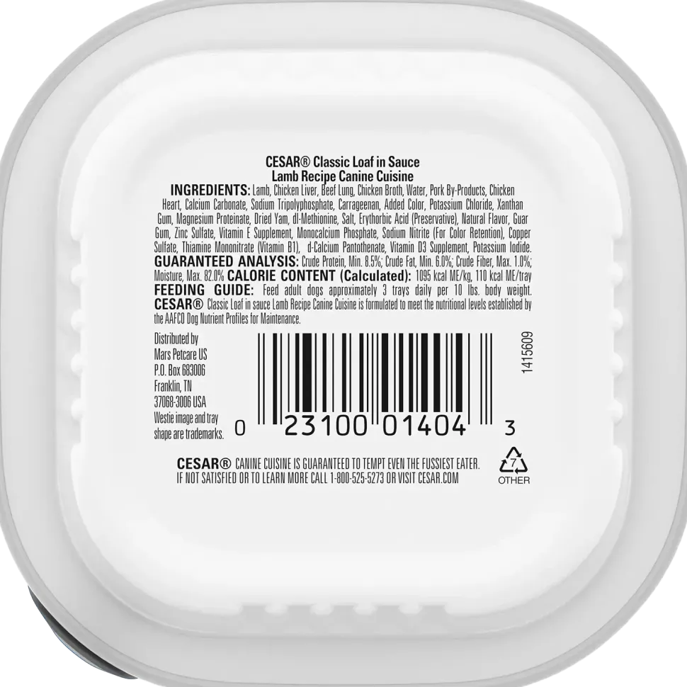 Cesar Classic Loaf in Sauce Adult Wet Dog Food Lamb 3.5-oz