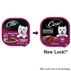 Cesar Classic Loaf in Sauce Adult Wet Dog Food Porterhouse Steak 3.5-oz