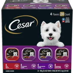 Cesar Classic Loaf in Sauce Adult Wet Dog Food Variety Pack Beef, Filet Mignon, Grilled Chicken, Poterhouse Steak 24 Count 84.66-oz