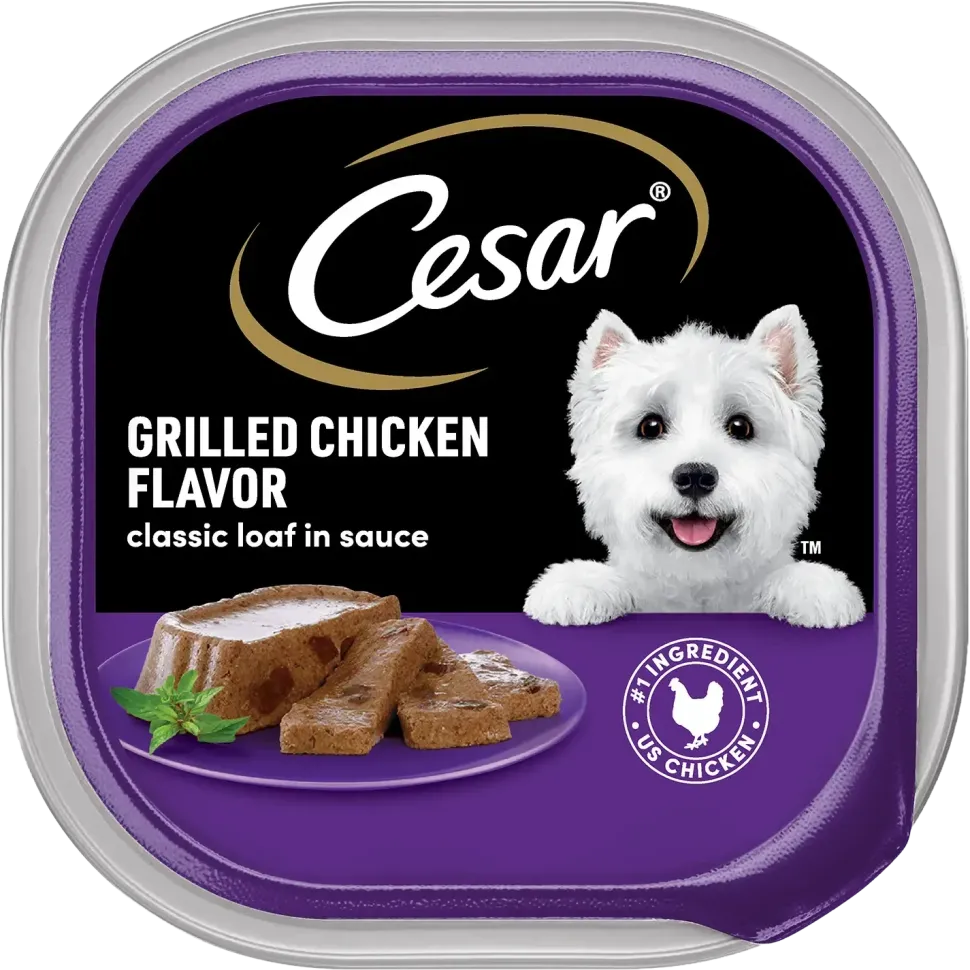 Cesar Classic Loaf in Sauce Adult Wet Dog Food Grilled Chicken 3.5-oz