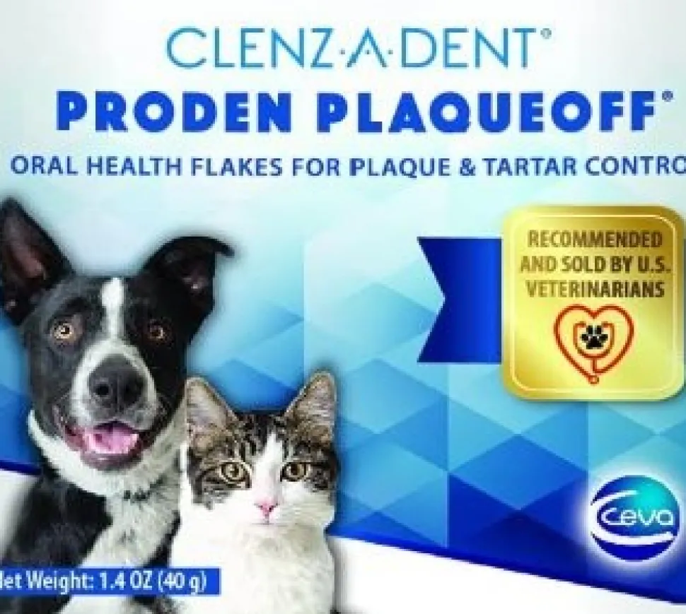 Ceva Clenz-a-dent ProDen PlaqueOff Oral Health Flakes for Dogs & Cats 1.4-oz