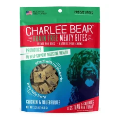 Charlee Bear Grain-Free Meaty Bites Chicken & Blueberries Freeze-Dried Dog Treats 2.25-oz