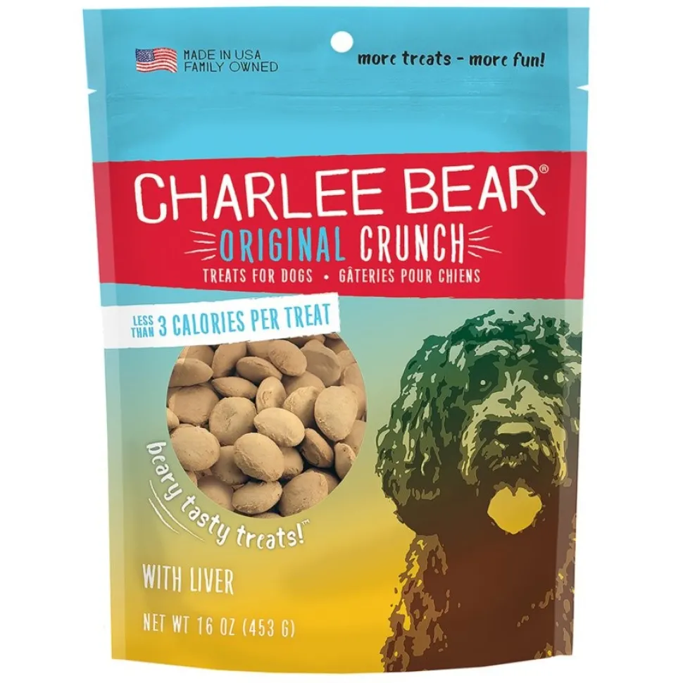Charlee Bear Original Crunch Dog Treats Chicken Liver 16-oz