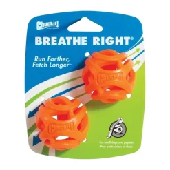 Chuckit! Breathe Right Fetch Ball Dog Toy Orange Small 2 Count