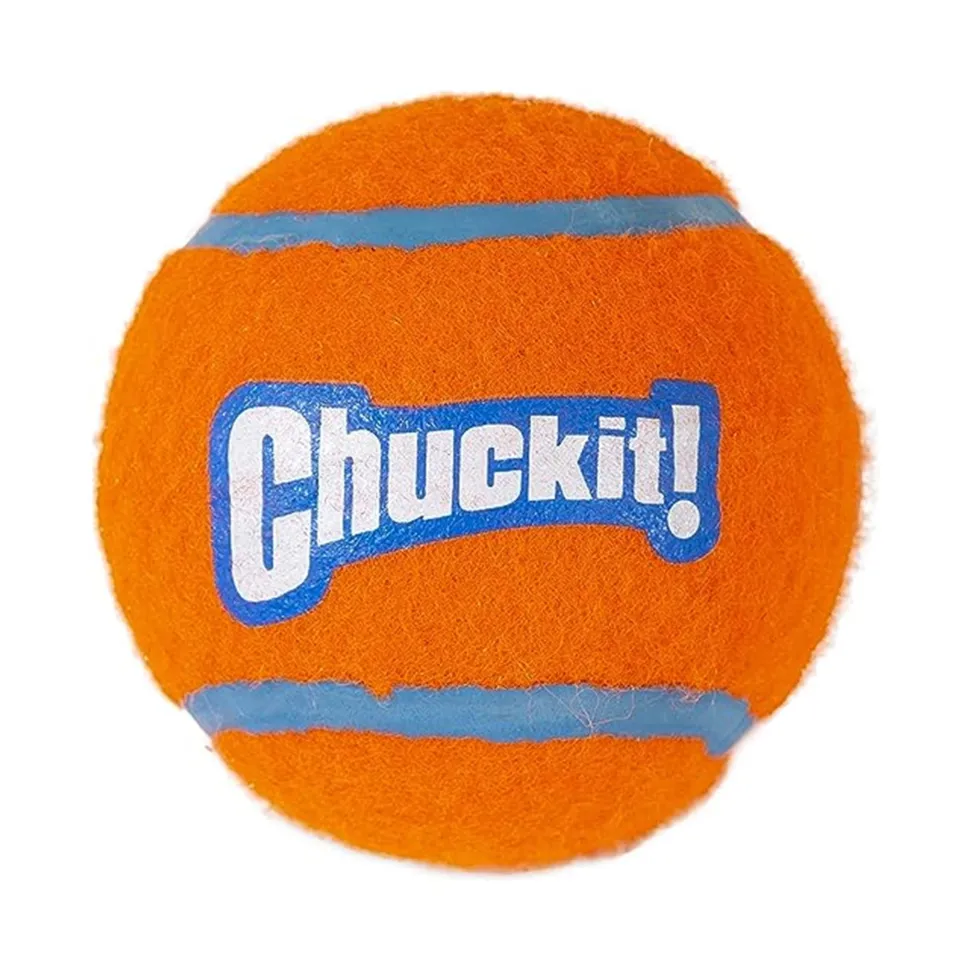 Chuckit! Tennis Ball Dog Toy Hang Tab Blue/Orange Medium 4 Count