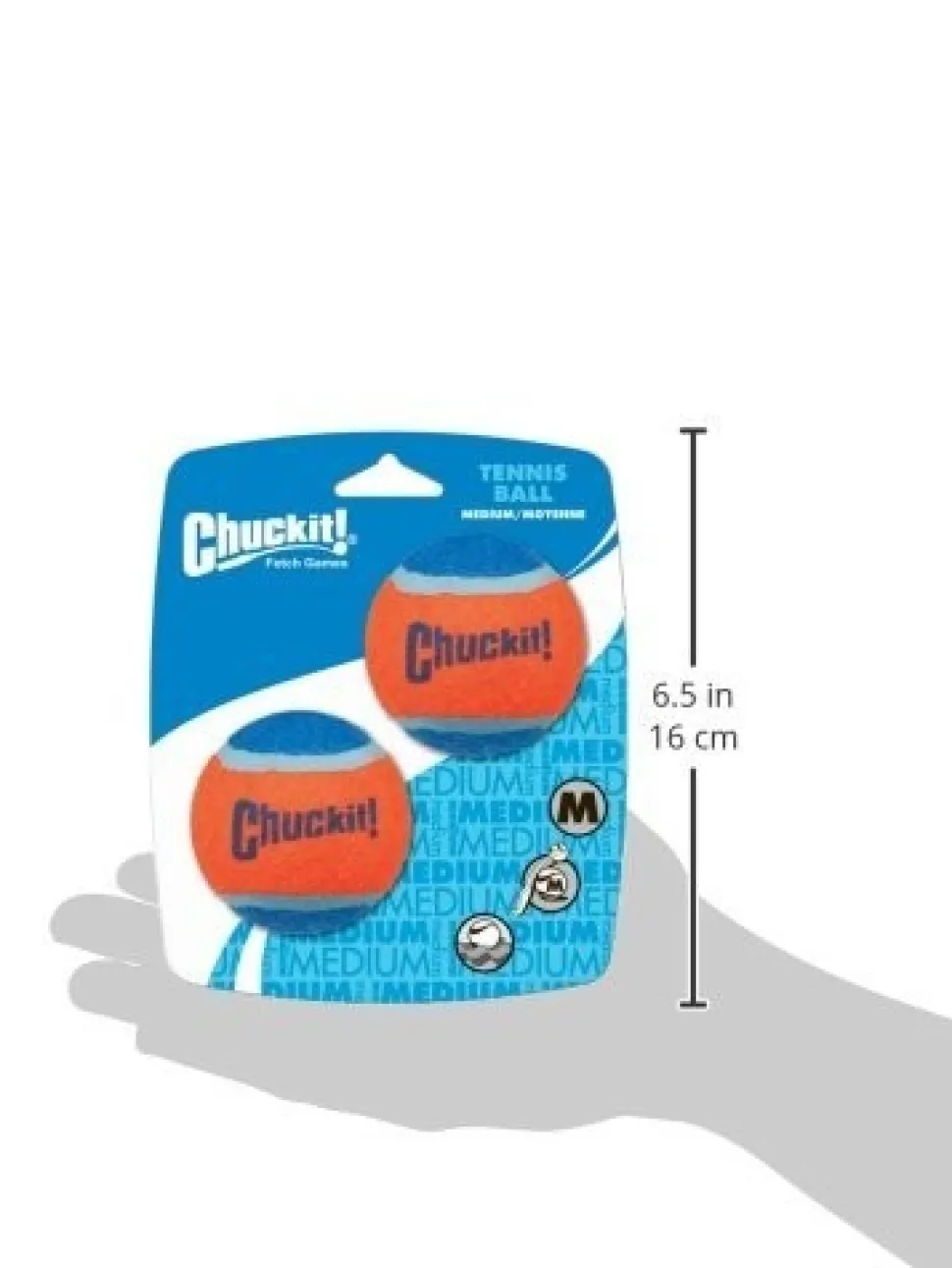 Chuckit! Tennis Ball Dog Toy Hang Tab Blue/Orange Medium 2 Count