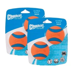 Chuckit! Ultra Ball Dog Toy Blue/Orange Medium 2 Pack of 2 Count