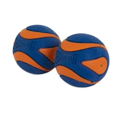 Chuckit! Ultra Squeaker Balls Dog Toy Blue/Orange Medium 2 Count