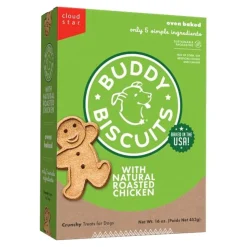 Cloud Star Buddy Biscuits Crunchy Dog Treats with Natural Roasted Chicken 16-oz