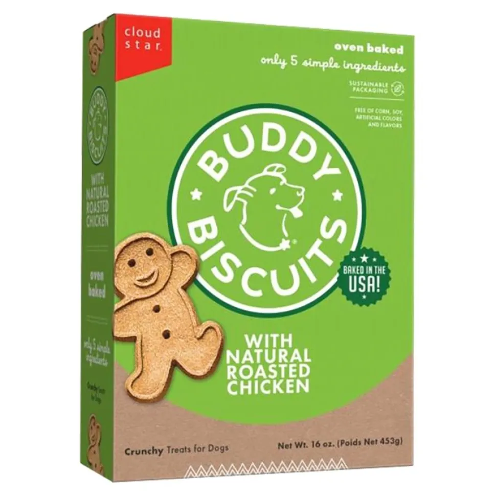 Cloud Star Buddy Biscuits Crunchy Dog Treats with Natural Roasted Chicken 16-oz
