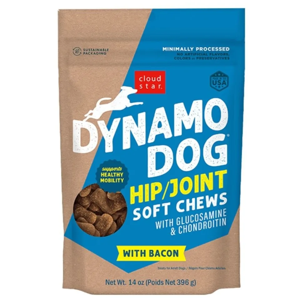 Cloud Star Dynamo Dog Hip & Joint Soft Chew Dog Treats Bacon 14-oz
