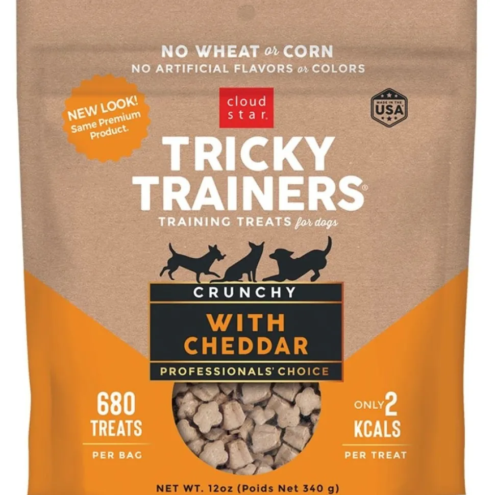 Cloud Star Tricky Trainers Crunchy Dog Training Treats Cheddar 12-oz