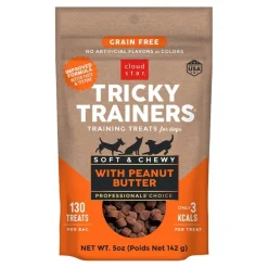 Cloud Star Tricky Trainers Grain Free Soft & Chewy Dog Training Treats Peanut Butter 5-oz