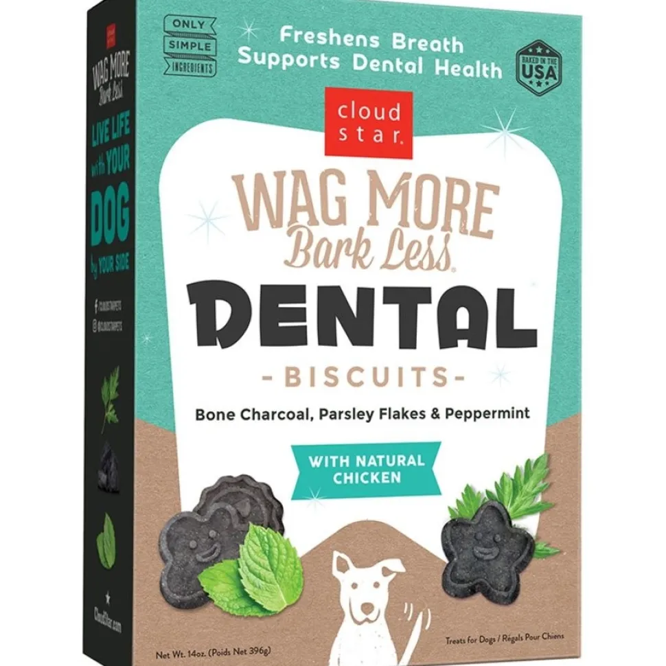 Cloud Star Wag More Bark Less Dental Dog Treats Chicken, Bone Charcoal, Parsley, Peppermint 14-oz
