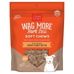 Cloud Star Wag More Bark Less Grain Free Soft Chews Dog Treats with Natural Peanut Butter & Apples 20-oz