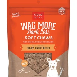 Cloud Star Wag More Bark Less Soft Chews Dog Treats with Natural Creamy Peanut Butter 6-oz