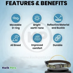 Coastal K9 Explorer Reflective Adjustable Dog Collar Fern 1 in x 12-18 in