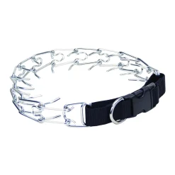Coastal Titan Easy-On Prong Dog Training Collar with Buckle Black 3.3 mm x 20 in