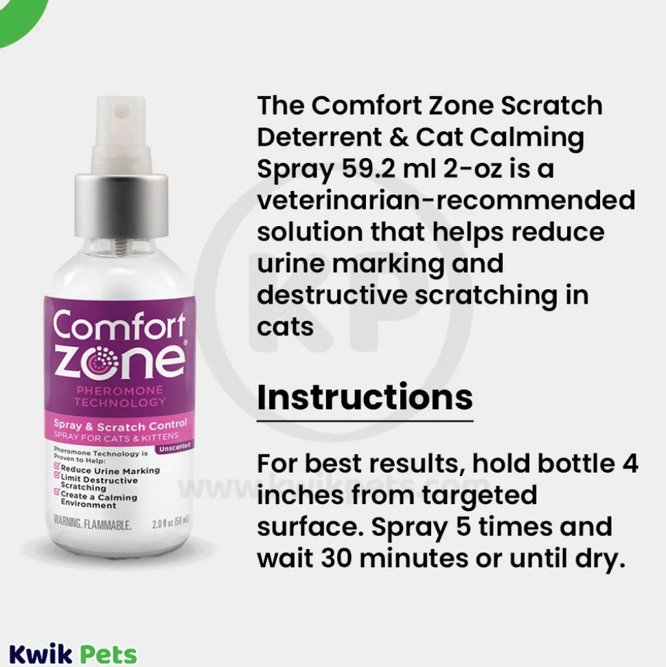 Comfort Zone Scratch Deterrent & Cat Calming Spray 59.2 ml 2-oz