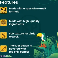 C&S Hot Pepper Delight No Melt Suet Dough for Wild Birds 11.75-oz