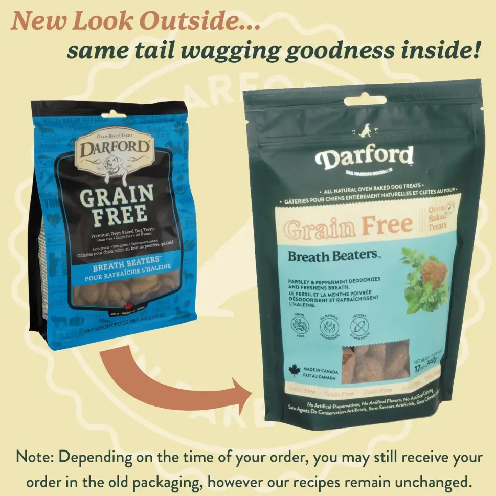 Darford Grain Free Biscuits Breath Beaters Dog Treats Regular 12-oz